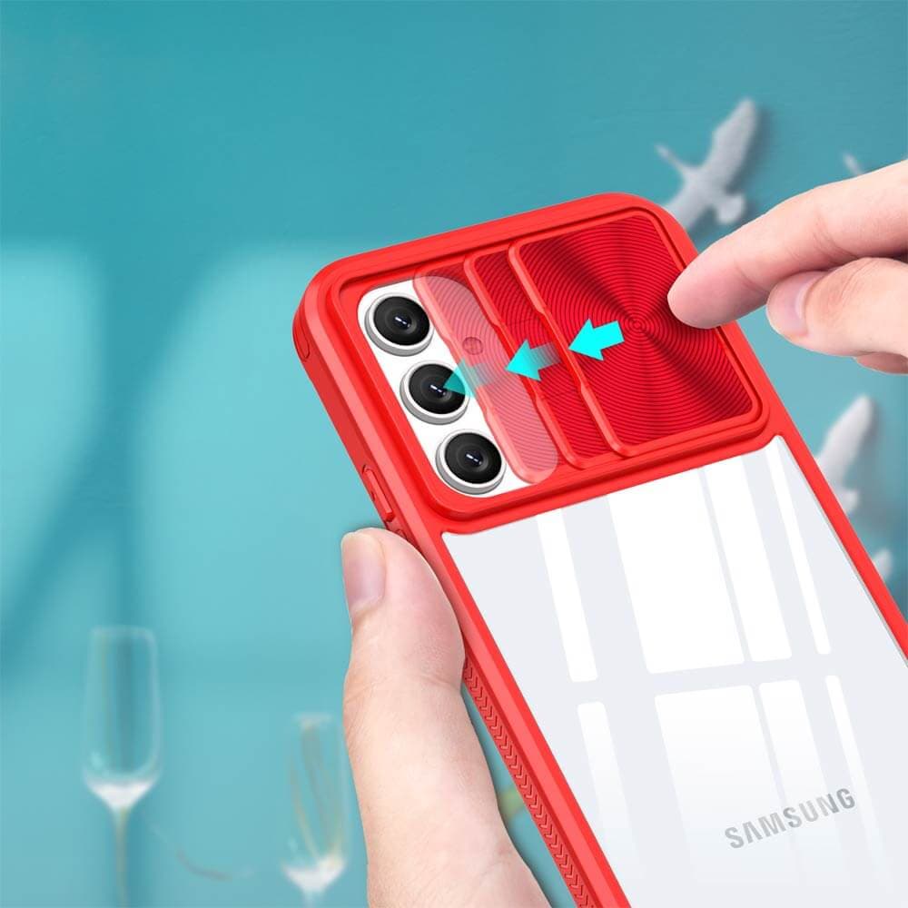 Coque avec cache caméra – Samsung Galaxy A55 5G – PROTECT IE027 Rouge  - Vue 18