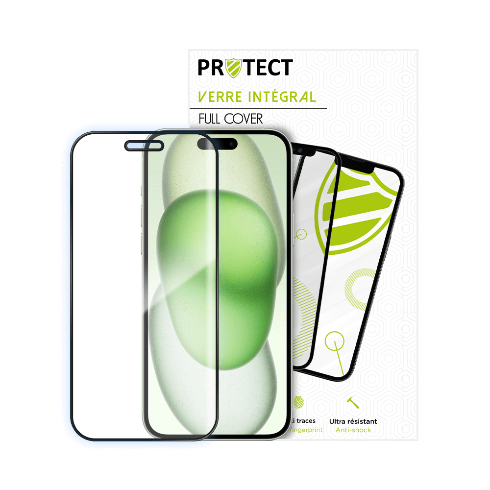 Verre trempé intégral 5D 9H – protection écran Apple iPhone 15 Plus – PROTECT Noir - Vue 12