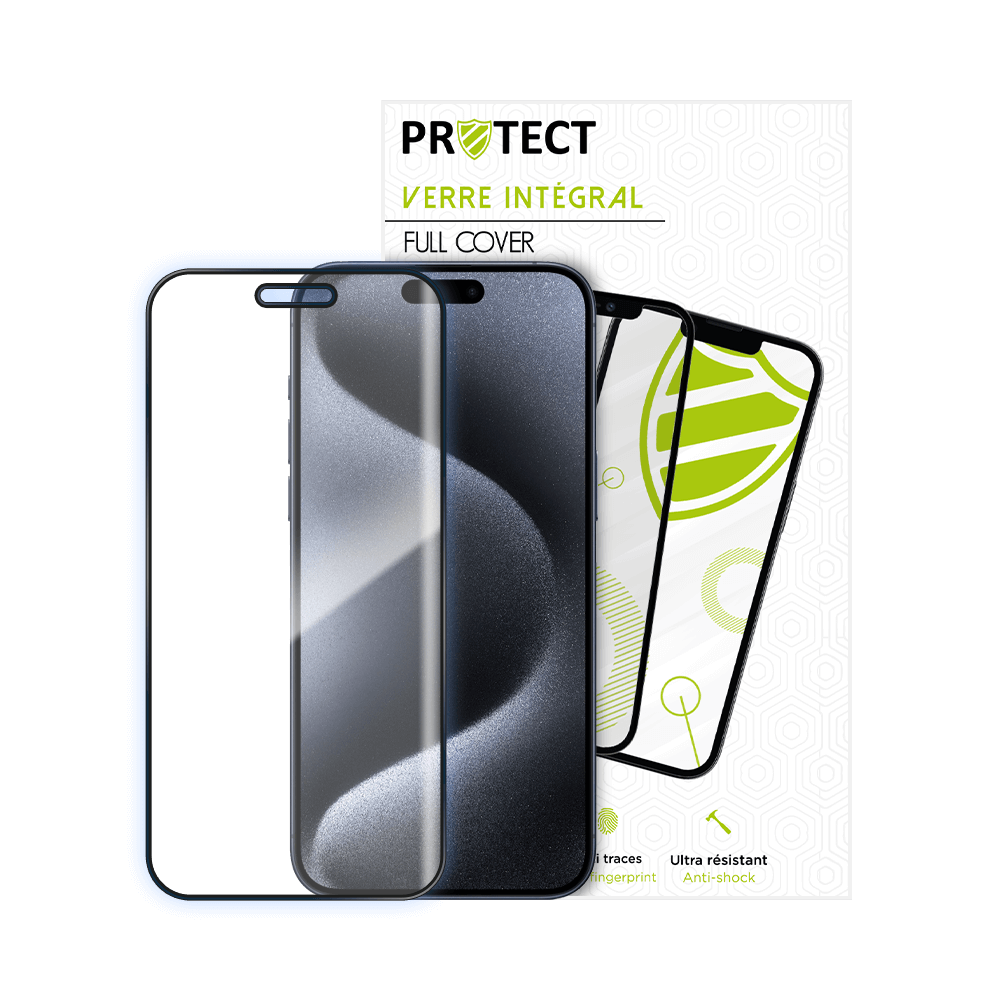 Verre trempé intégral 5D 9H – protection écran Apple iPhone 15 Pro Max – PROTECT Noir - Vue 16