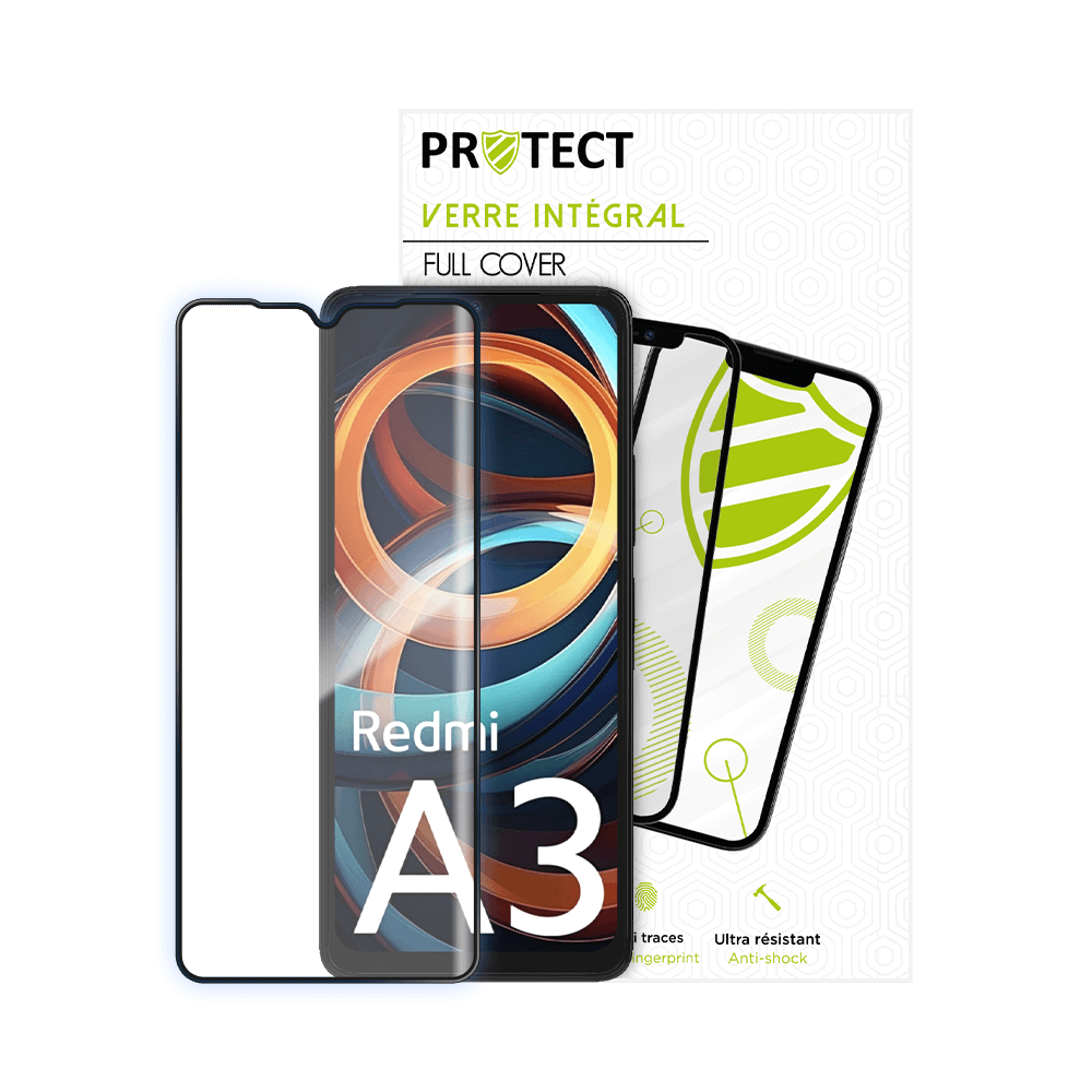 Verre trempé intégral 5D 9H – protection écran Xiaomi Redmi A3 – PROTECT Noir - Vue 16
