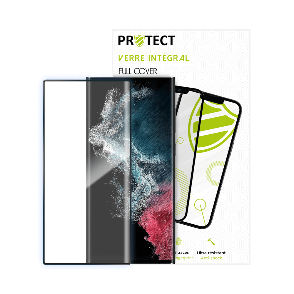 Verre trempé intégral 5D 9H – protection écran Samsung Galaxy S22 Ultra – PROTECT Noir - Vue 16