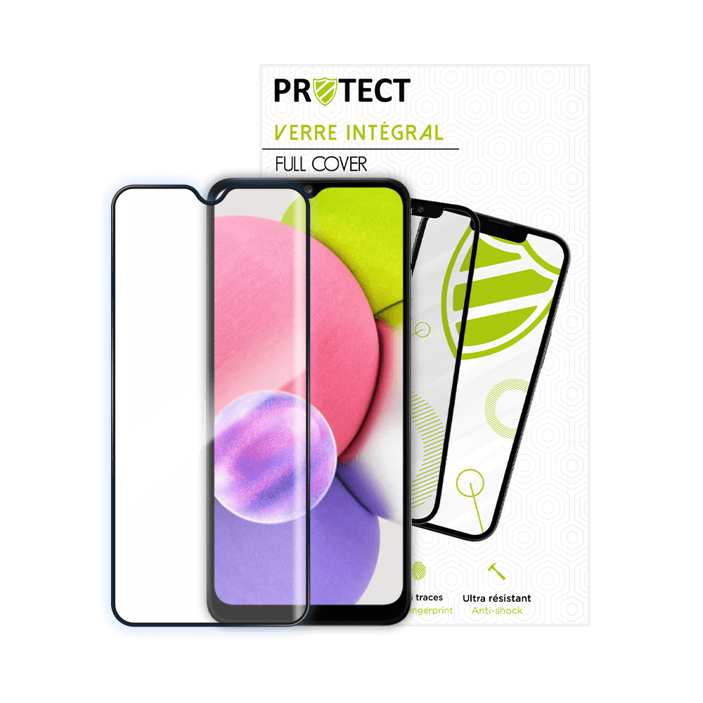 Verre trempé intégral 5D 9H – protection écran Samsung Galaxy A03s – PROTECT Noir - Vue 16