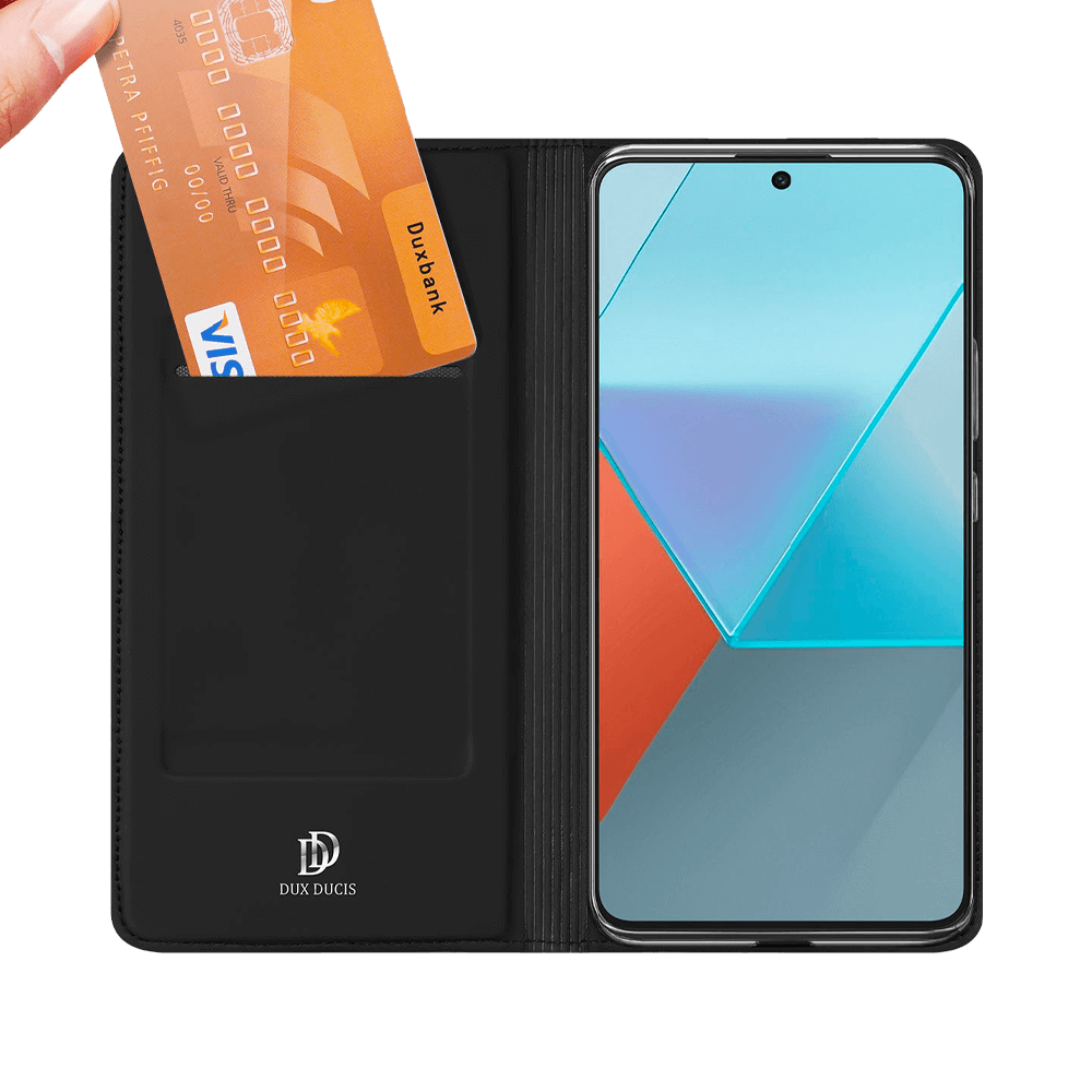 Housse folio Xiaomi Redmi Note 13 Pro / Poco X6 porte-carte – Dux Ducis Skin Pro Noir - Vue 3