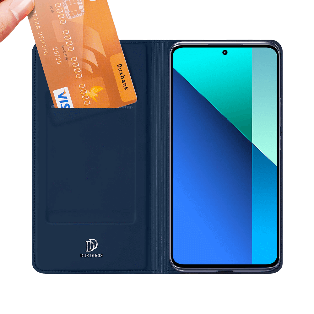 Housse folio Xiaomi Redmi Note 13 4G porte-carte – Dux Ducis Skin Pro Noir - Vue 3