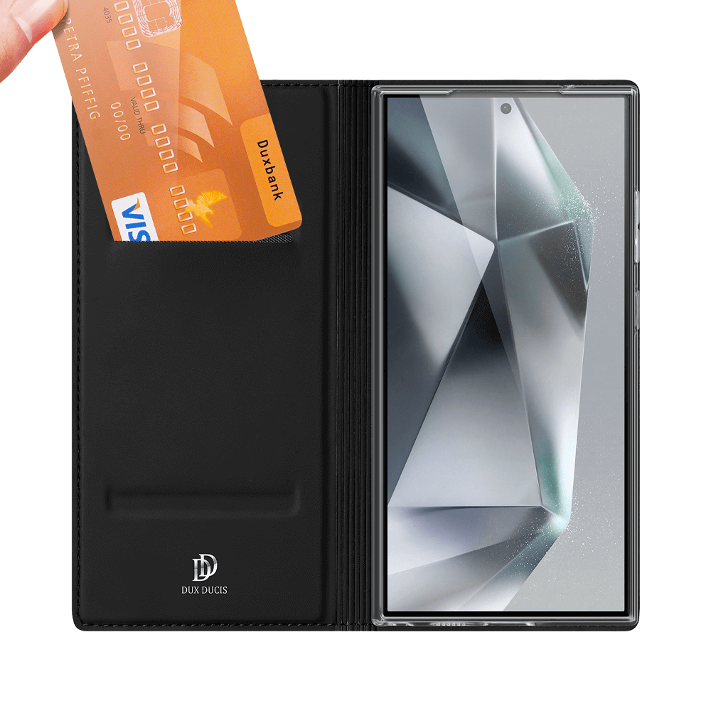 Housse folio Samsung Galaxy S24 Ultra 5G porte-carte – Dux Ducis Skin Pro Bleu - Vue 3