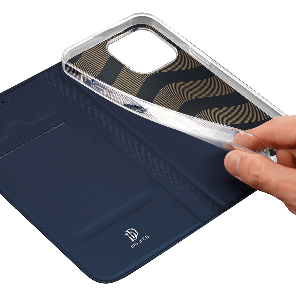 Housse folio iPhone 15 Pro Max porte-carte – Dux Ducis Skin Pro Bleu - Vue 20