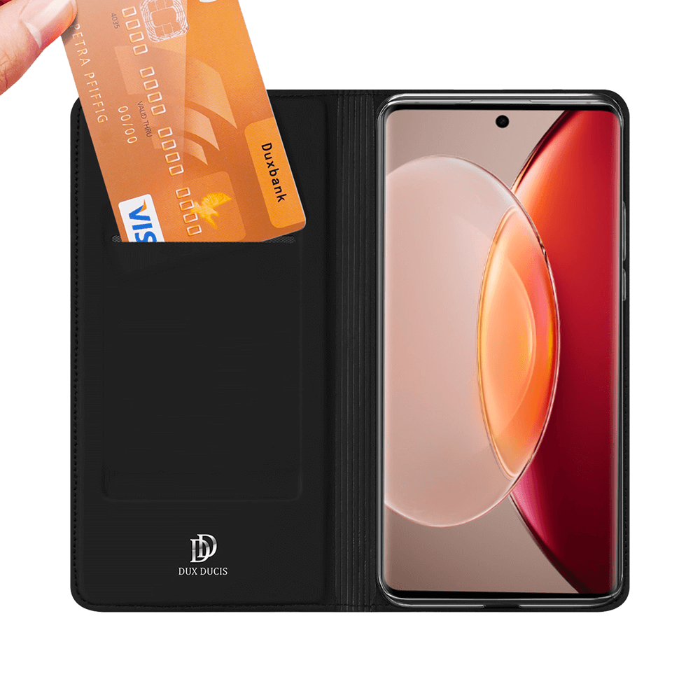 Housse folio Vivo X90 Pro porte-carte – Dux Ducis Skin Pro Noir - Vue 3