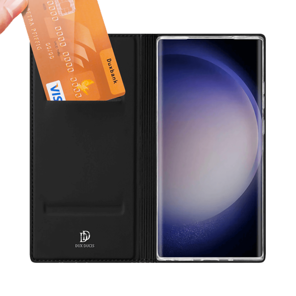 Housse folio Samsung Galaxy S23 Ultra porte-carte – Dux Ducis Skin Pro Noir - Vue 3