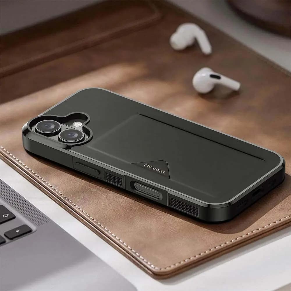  Coque de protection antichoc iPhone 17 avec porte-carte intégré - Dux Ducis Pocard Noir - Vue 13
