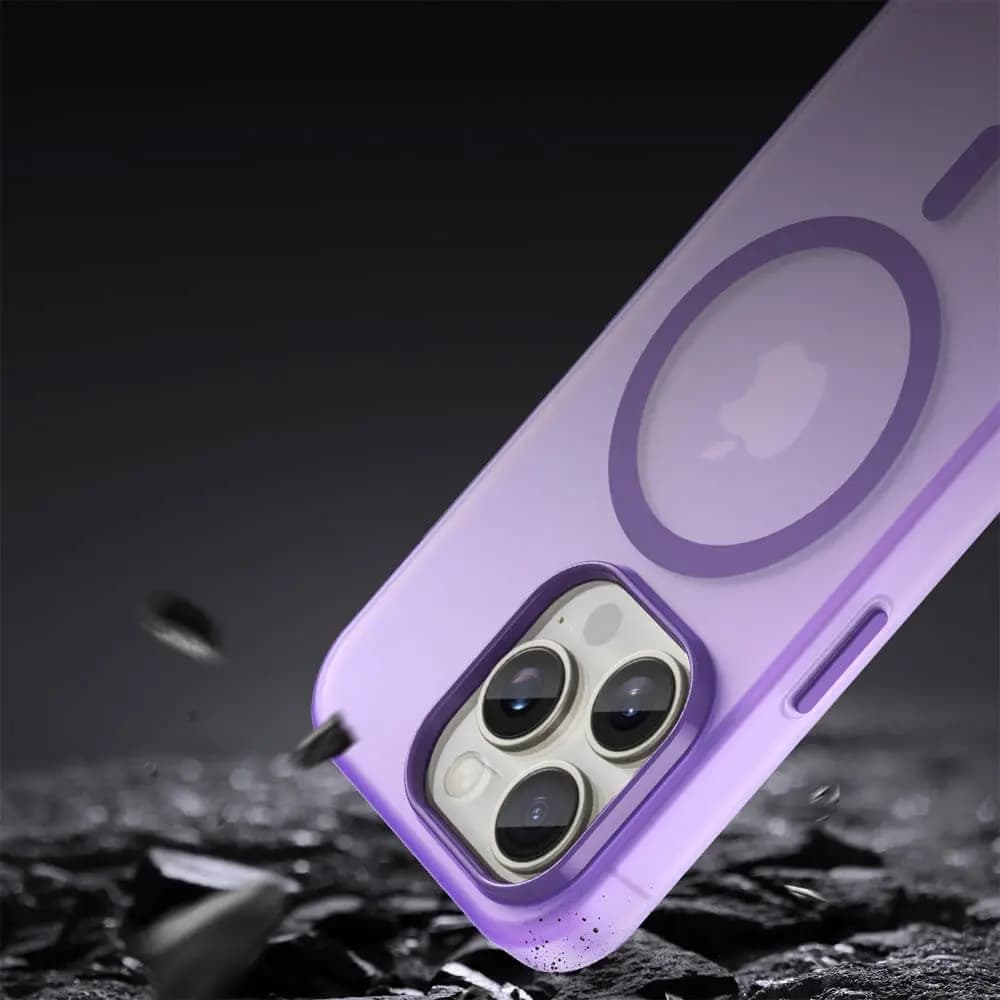 Coque MagSafe bi-matière – iPhone 15 Pro Max – PROTECT MF-006 Violet Foncé - Vue 24
