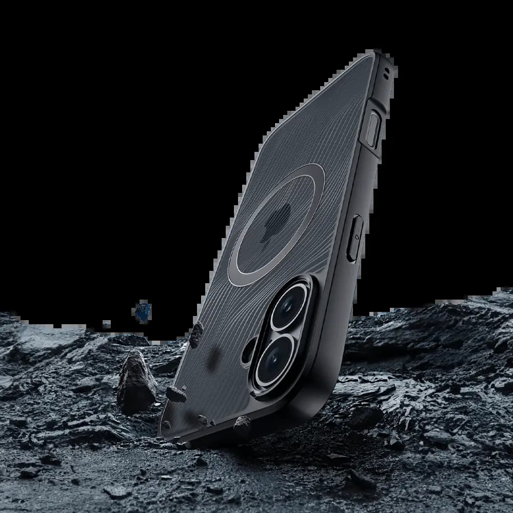 Coque anti-chocs finition mate – iPhone 16 Plus – Dux Ducis Aimo Noir - Vue 16