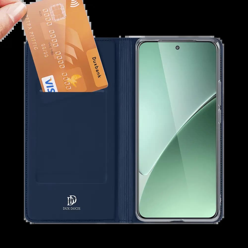 Housse folio Xiaomi 15 Pro porte-carte – Dux Ducis Skin Pro Bleu - Vue 3