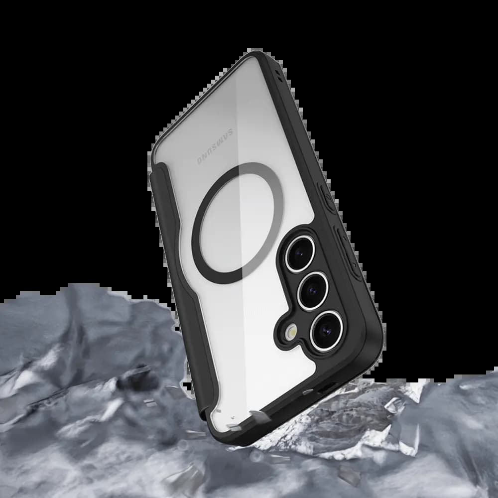 Housse folio MagSafe Samsung Galaxy S24 5G – Dux Ducis Skin X Pro Bleu - Vue 24