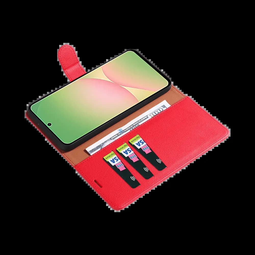 Housse folio anti-RFID Samsung Galaxy A57 5G – PROTECT IP011 Rouge - Vue 9