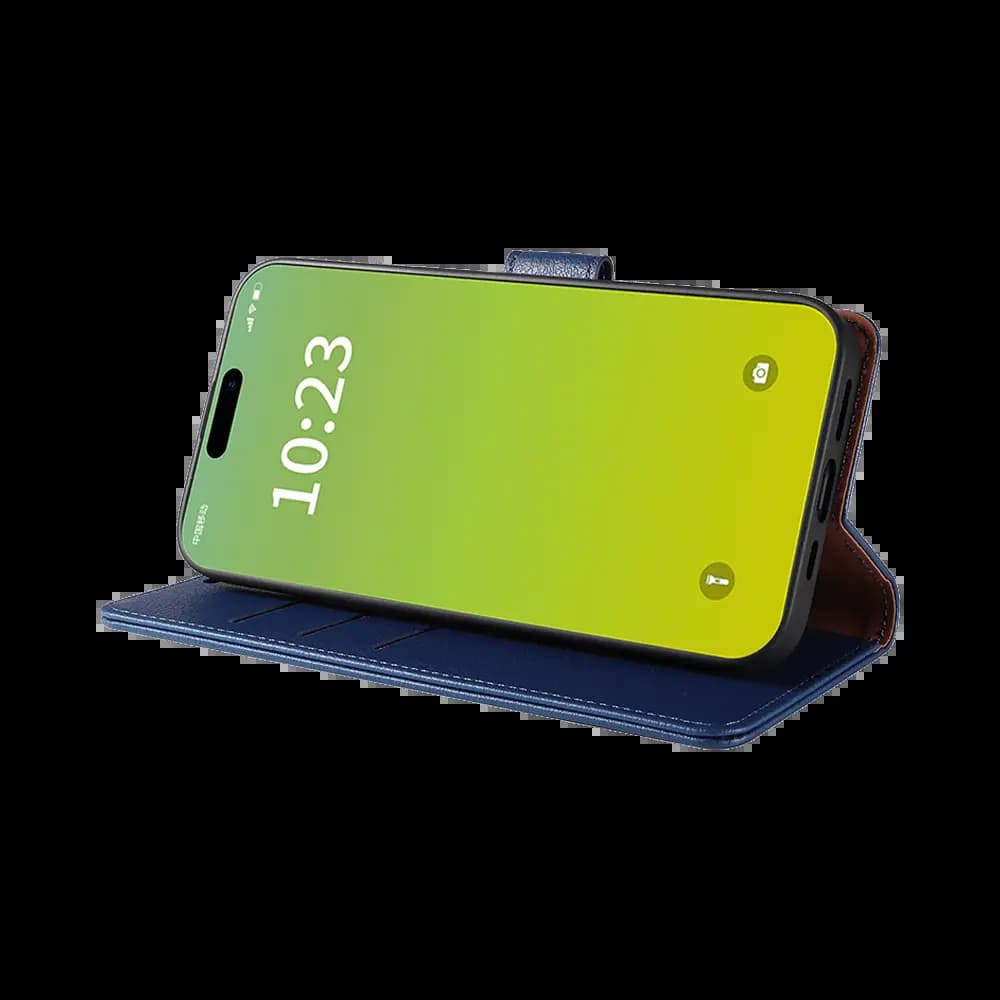 Housse folio anti-RFID iPhone 15 Plus – PROTECT IP011 Bleu Marine - Vue 13