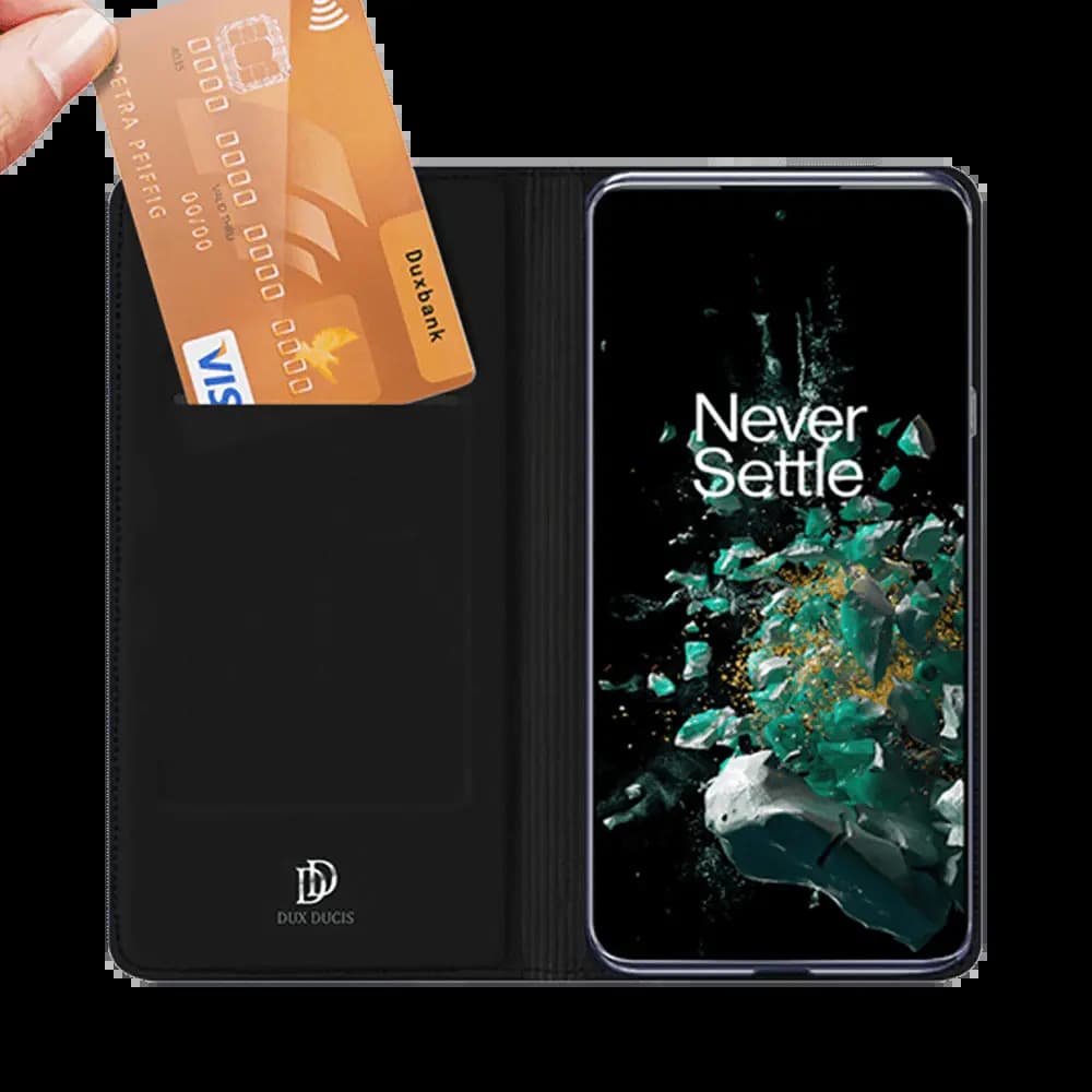 Housse folio OnePlus 10T 5G porte-carte – Dux Ducis Skin Pro Noir - Vue 3
