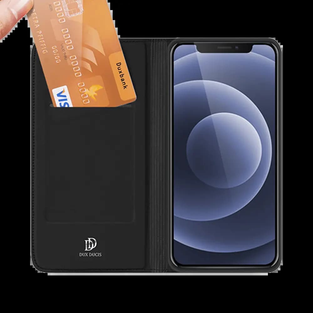 Housse folio iPhone 12 / 12 Pro porte-carte – Dux Ducis Skin Pro Noir - Vue 3