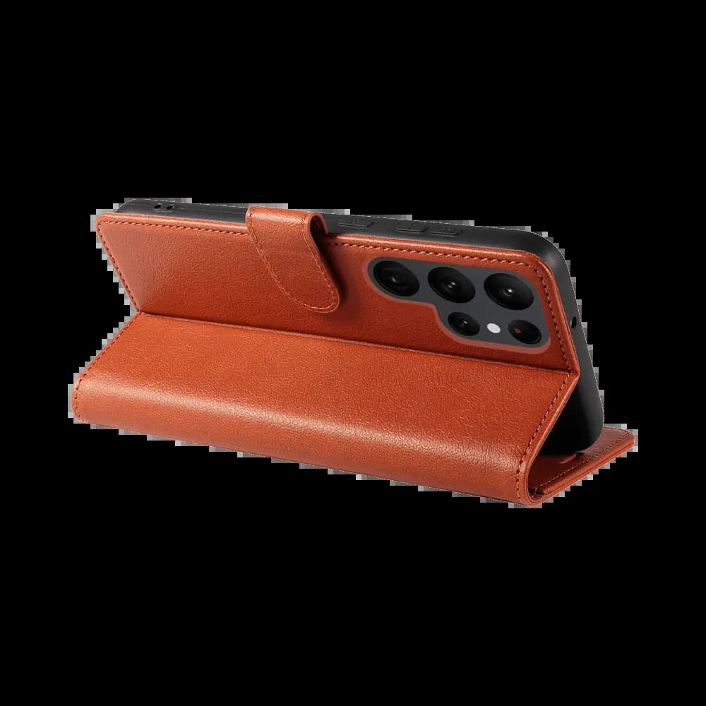 Housse folio anti-RFID Samsung Galaxy S22 Ultra – PROTECT IP011 Marron - Vue 4