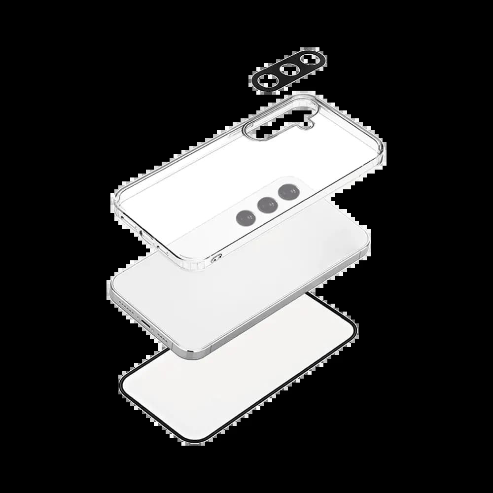 Pack de protection coque + protection lentille + verre trempé pour Samsung Galaxy S25 PROTECT - Transparent - Vue 11