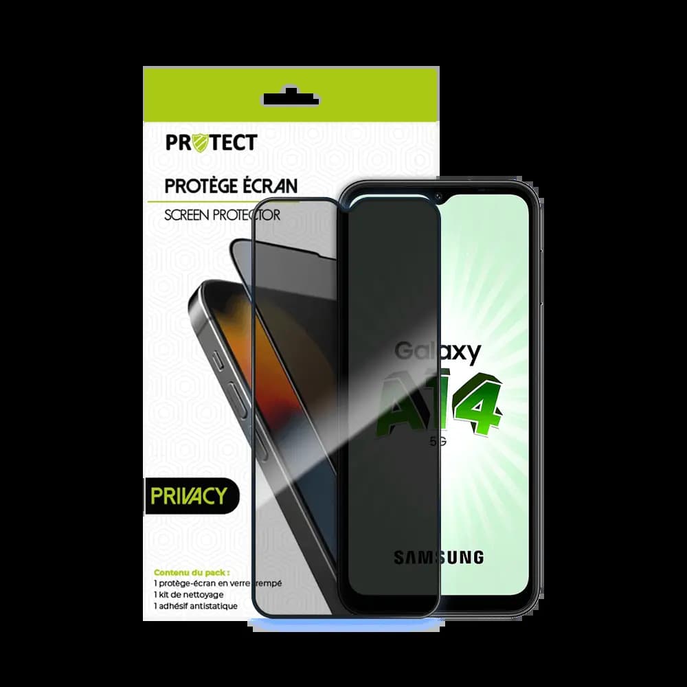 Verre trempé anti-espions 9H – compatible Samsung Galaxy A14 5G / A14 4G – PROTECT Transparent - Vue 20