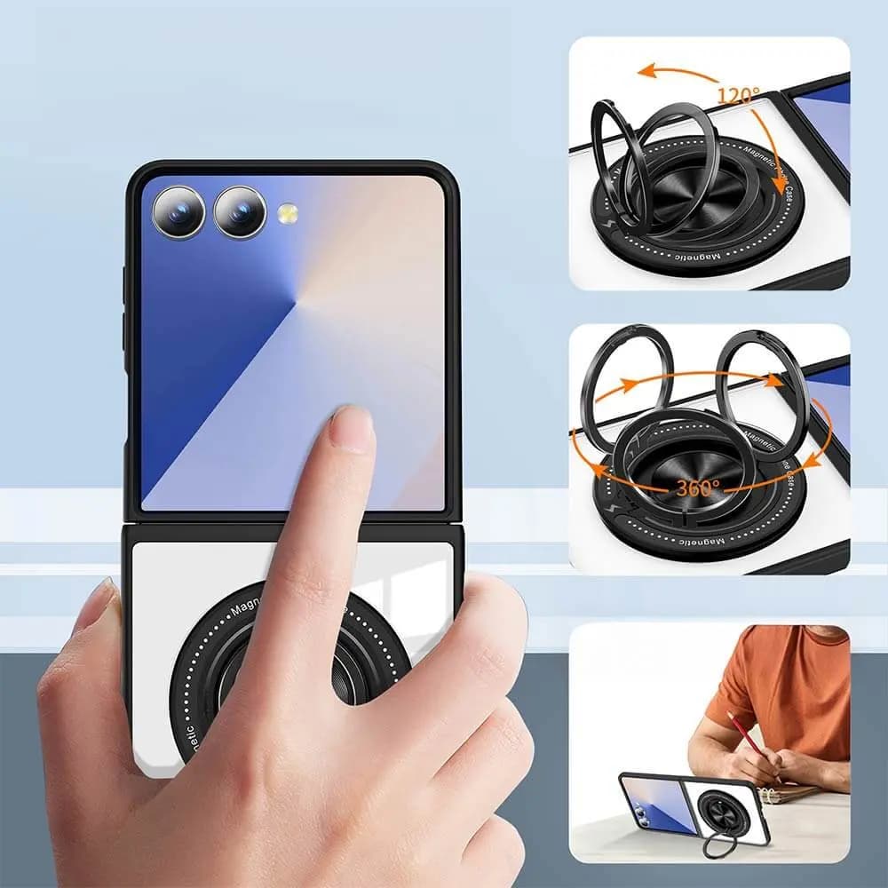 Coque de Protection Magnétique avec Bague 360° Z-FL3 Samsung Galaxy Z Flip 7 5G Noir - Vue 40