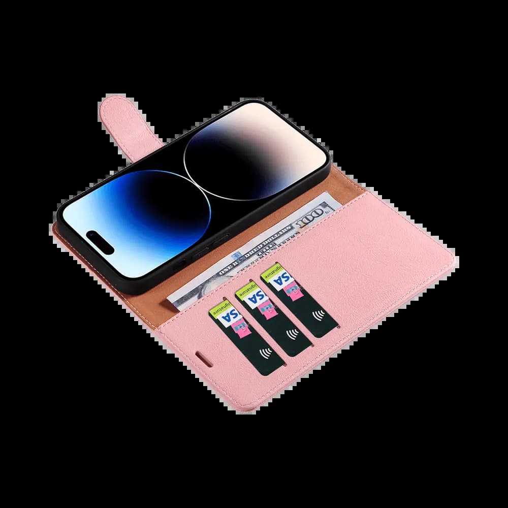 Housse folio anti-RFID iPhone 14 Pro – PROTECT IP011 Rose - Vue 7