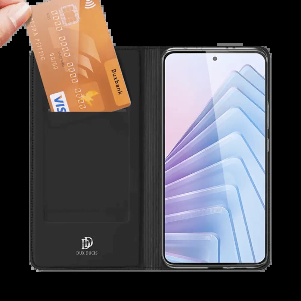 Housse folio Xiaomi Redmi Note 14 5G porte-carte – Dux Ducis Skin Pro Noir - Vue 3