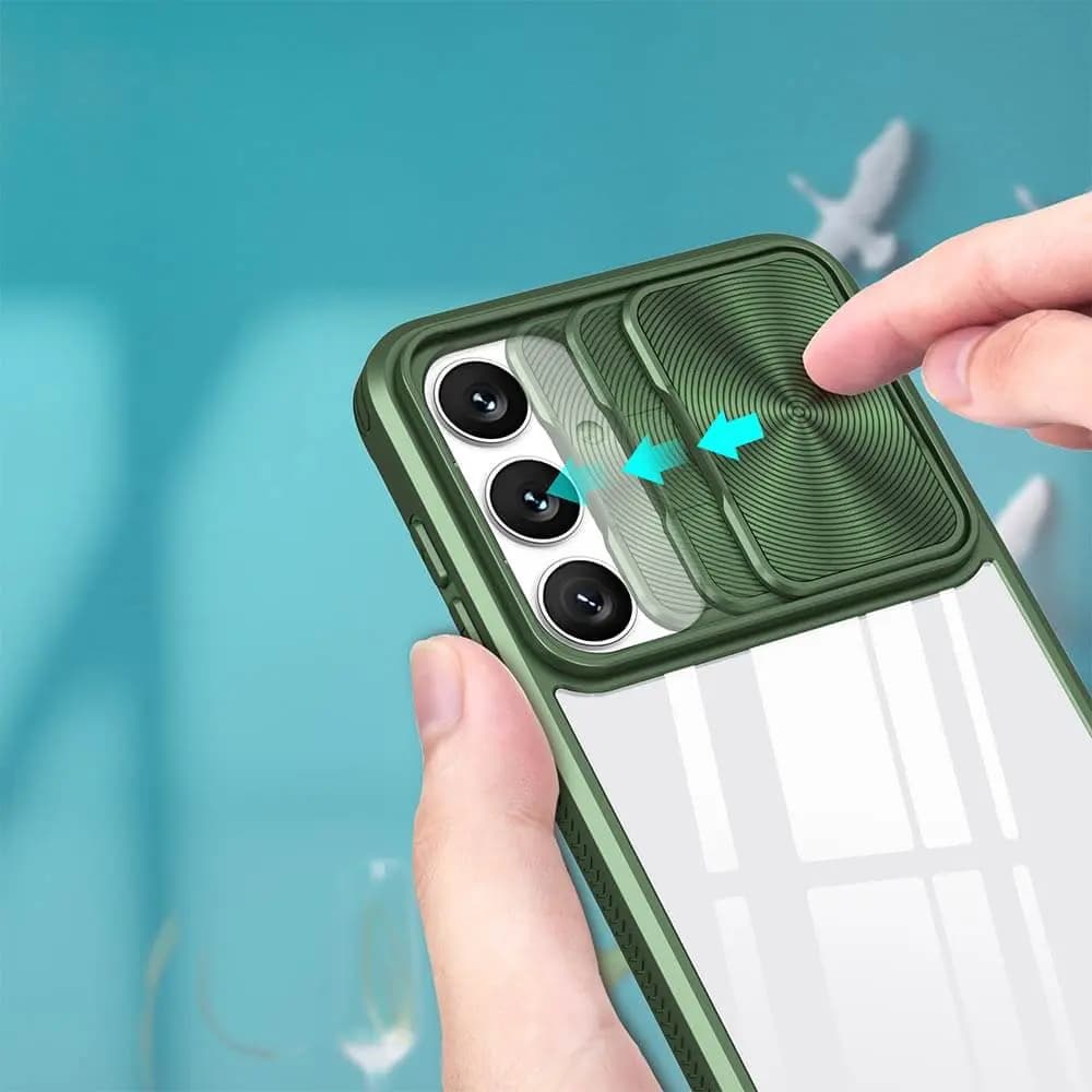 Coque avec cache caméra – Samsung Galaxy S25+ – PROTECT IE027 Vert Foncé - Vue 12