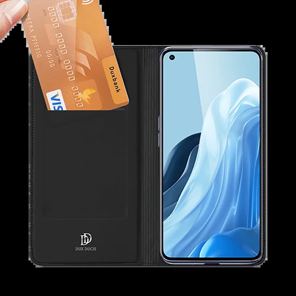 Housse folio OPPO Reno7 Pro 5G porte-carte – Dux Ducis Skin Pro Noir - Vue 3