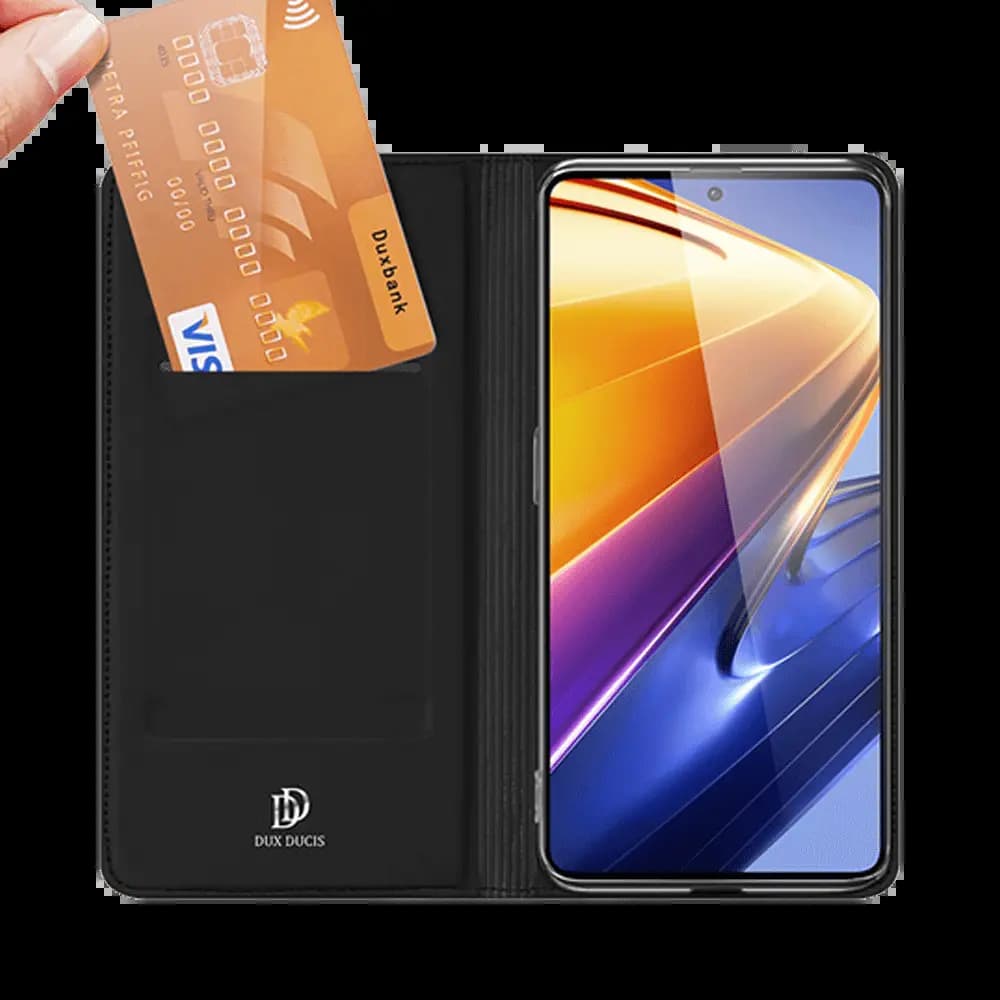 Housse folio Xiaomi Poco F4 GT 5G porte-carte – Dux Ducis Skin Pro Noir - Vue 3