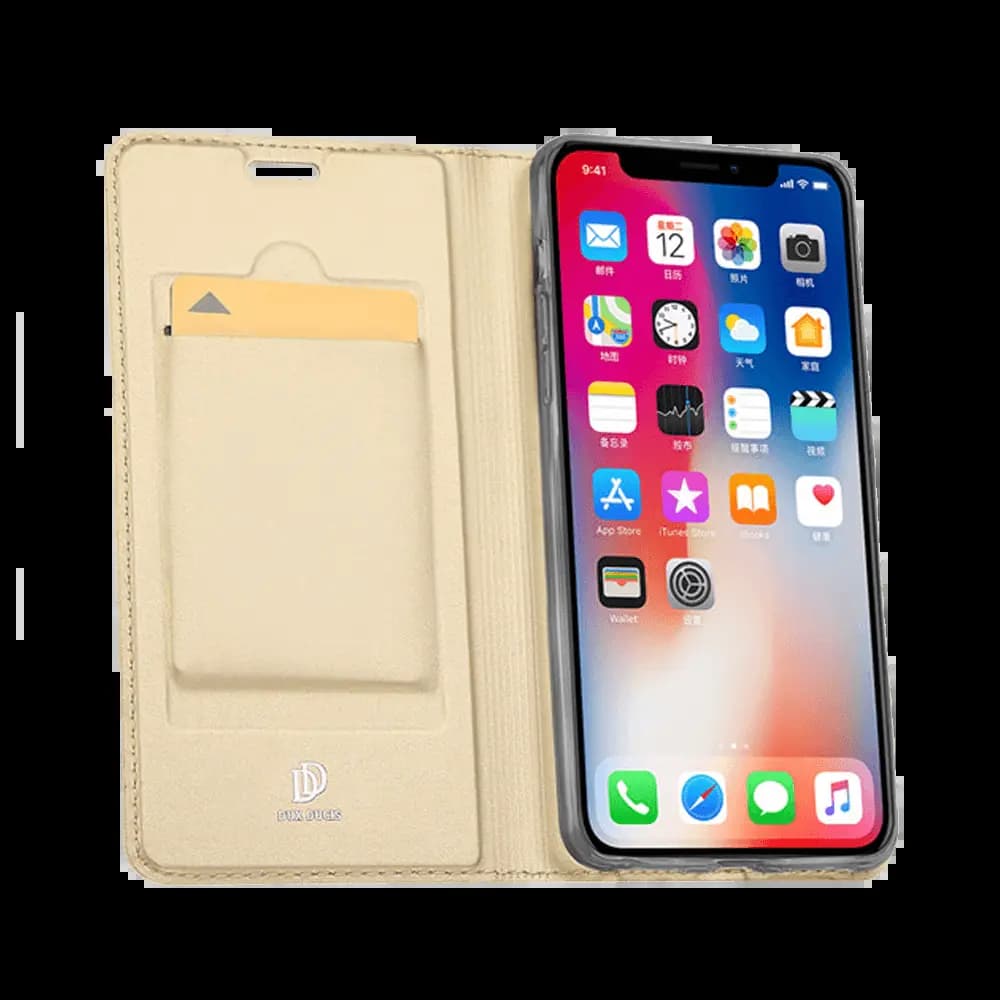 Housse folio iPhone XR Porte-Carte – Dux Ducis Skin Pro Bleu - Vue 3