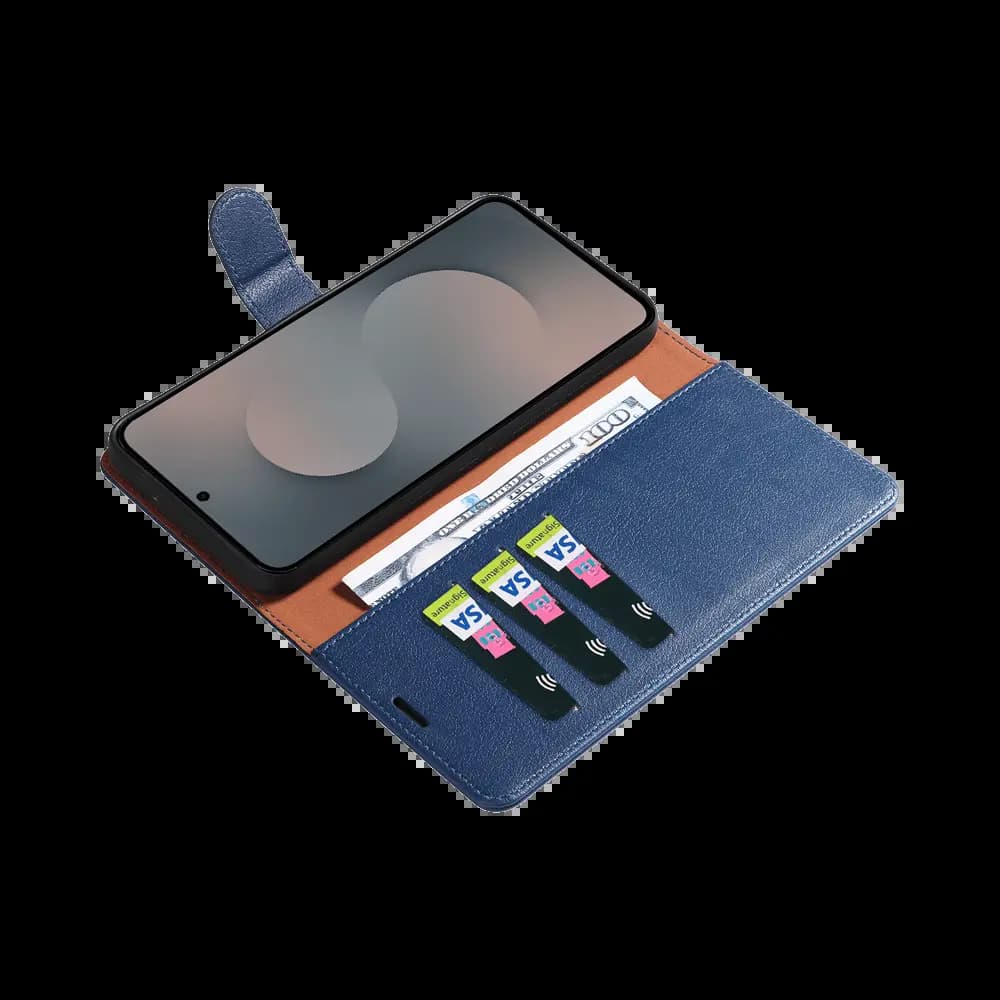 Housse folio anti-RFID Samsung Galaxy S25 FE – PROTECT IP011 Bleu Marine - Vue 9