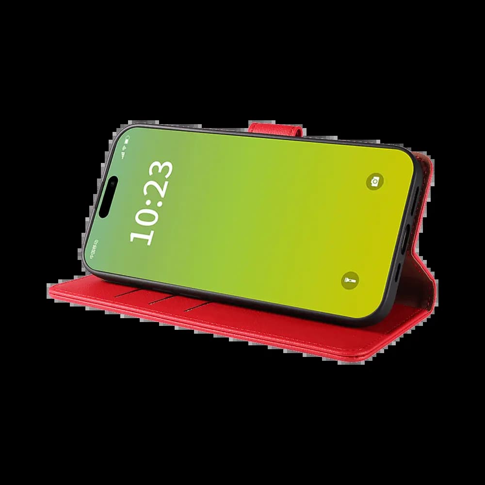 Housse folio anti-RFID iPhone 15 – PROTECT IP011 Rouge - Vue 13