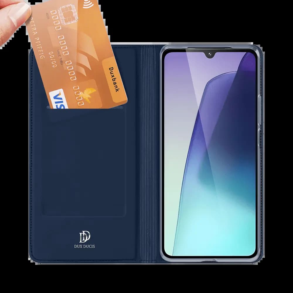 Housse folio Xiaomi Redmi 14C porte-carte – Dux Ducis Skin Pro Bleu - Vue 3