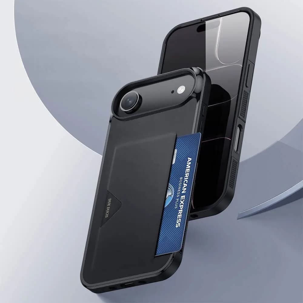  Coque de protection antichoc iPhone Air avec porte-carte intégré - Dux Ducis Pocard Noir - Vue 3