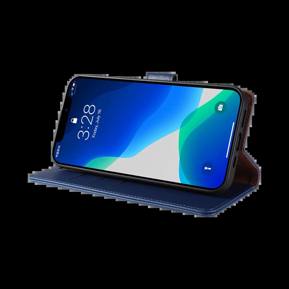 Housse folio anti-RFID iPhone 13 mini – PROTECT IP011 Bleu Marine - Vue 13