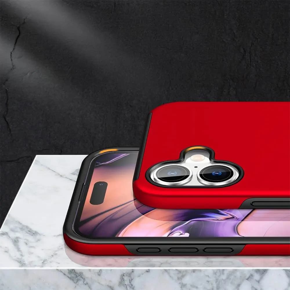 Coque de protection iPhone 16 Plus avec anneau rotatif – PROTECT IE013 Rouge - Vue 24