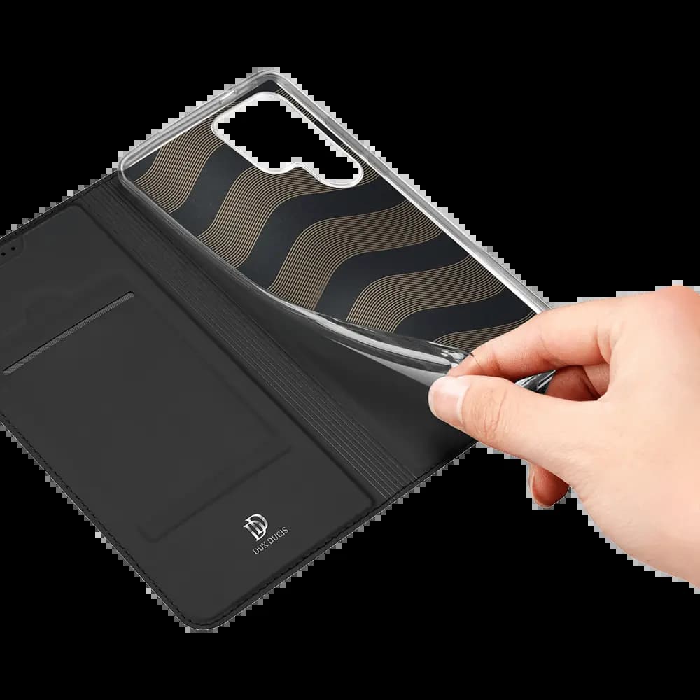 Housse folio Samsung Galaxy S25 Ultra avec porte-carte – Dux Ducis Skin Pro Bleu - Vue 5