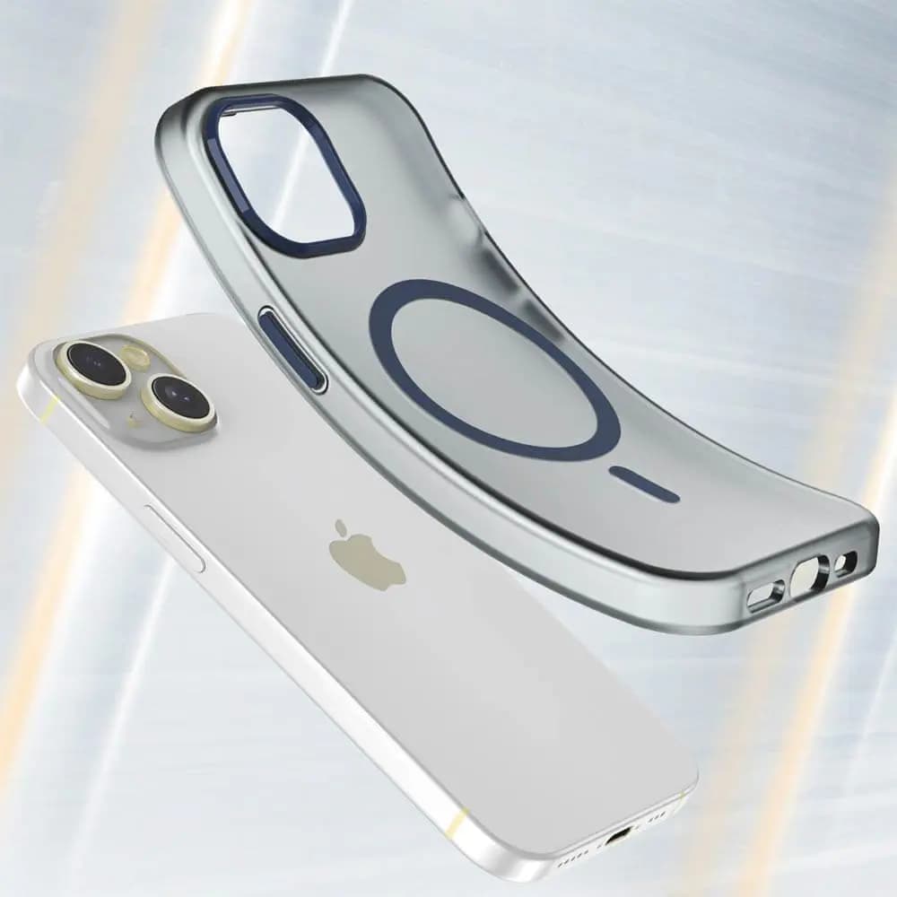 Coque MagSafe bi-matière – iPhone 14 – PROTECT MF-006 Bleu Marine - Vue 4