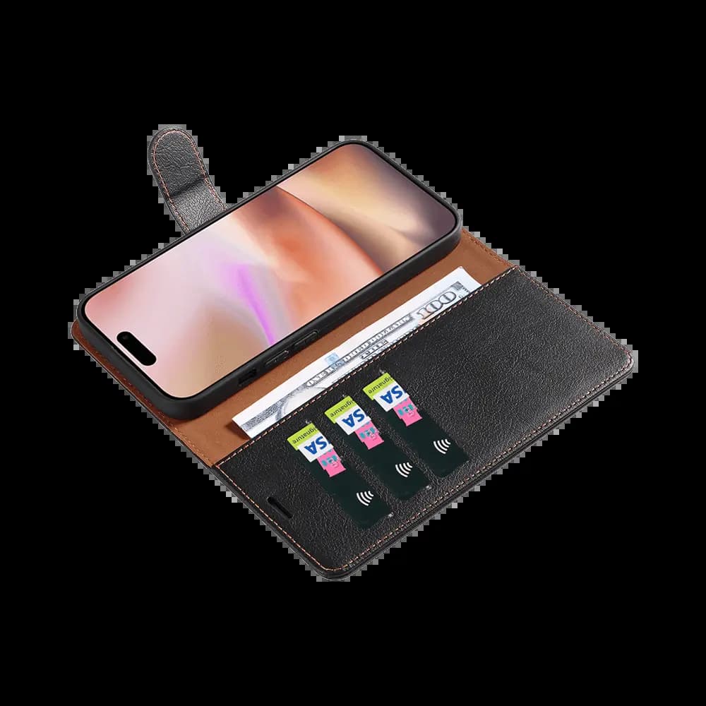 Housse folio anti-RFID iPhone 16 Plus – PROTECT IP011 Noir - Vue 7