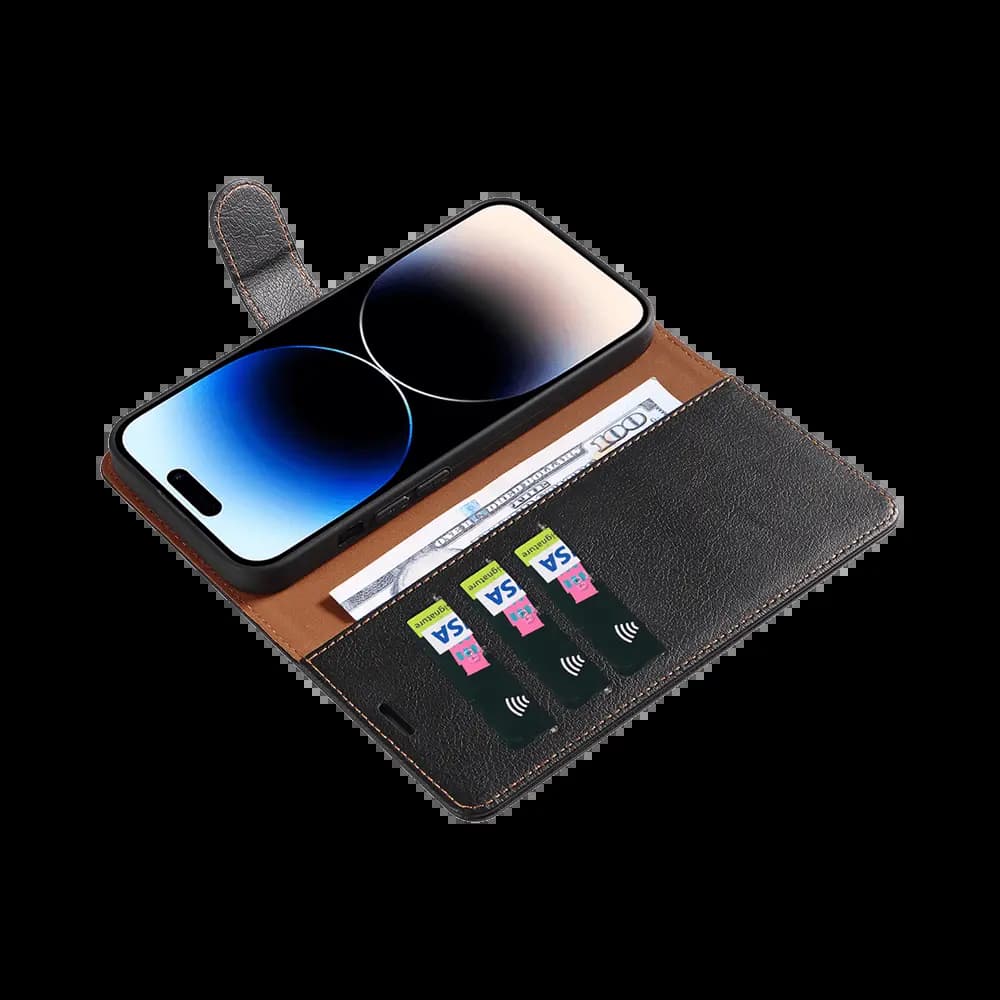 Housse folio anti-RFID iPhone 14 Pro – PROTECT IP011 Noir - Vue 7