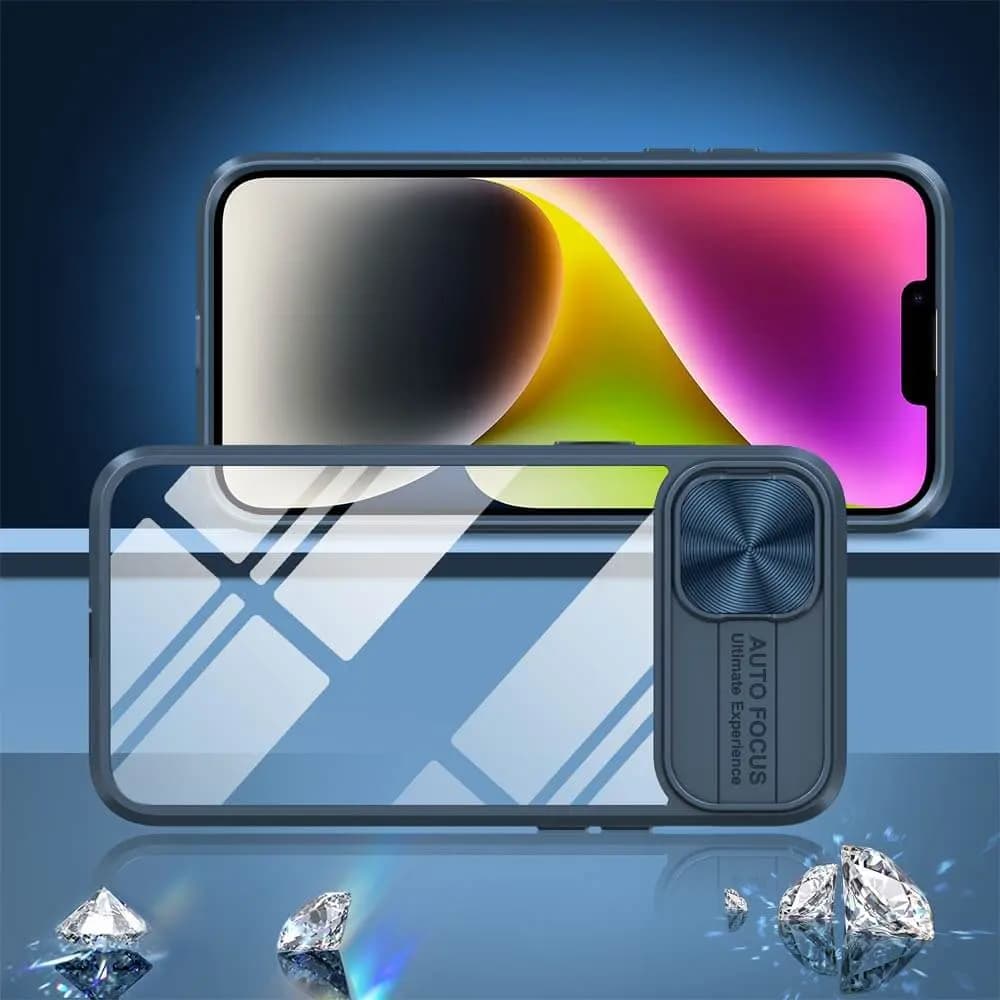 Coque avec cache caméra pour iPhone 13 / 14 / 16e / 17e – PROTECT IE027 Bleu Marine - Vue 4