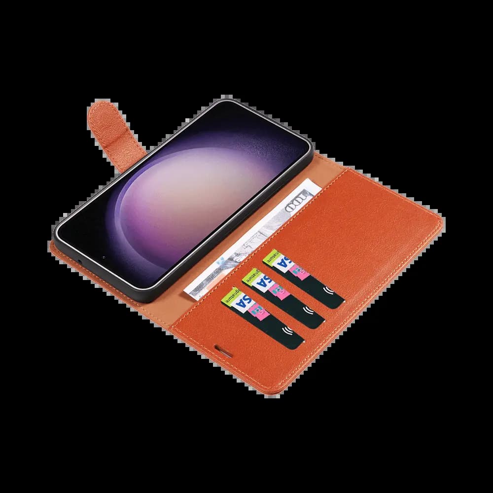 Housse folio anti-RFID Samsung Galaxy S23 Ultra 5G – PROTECT IP011 Marron - Vue 7