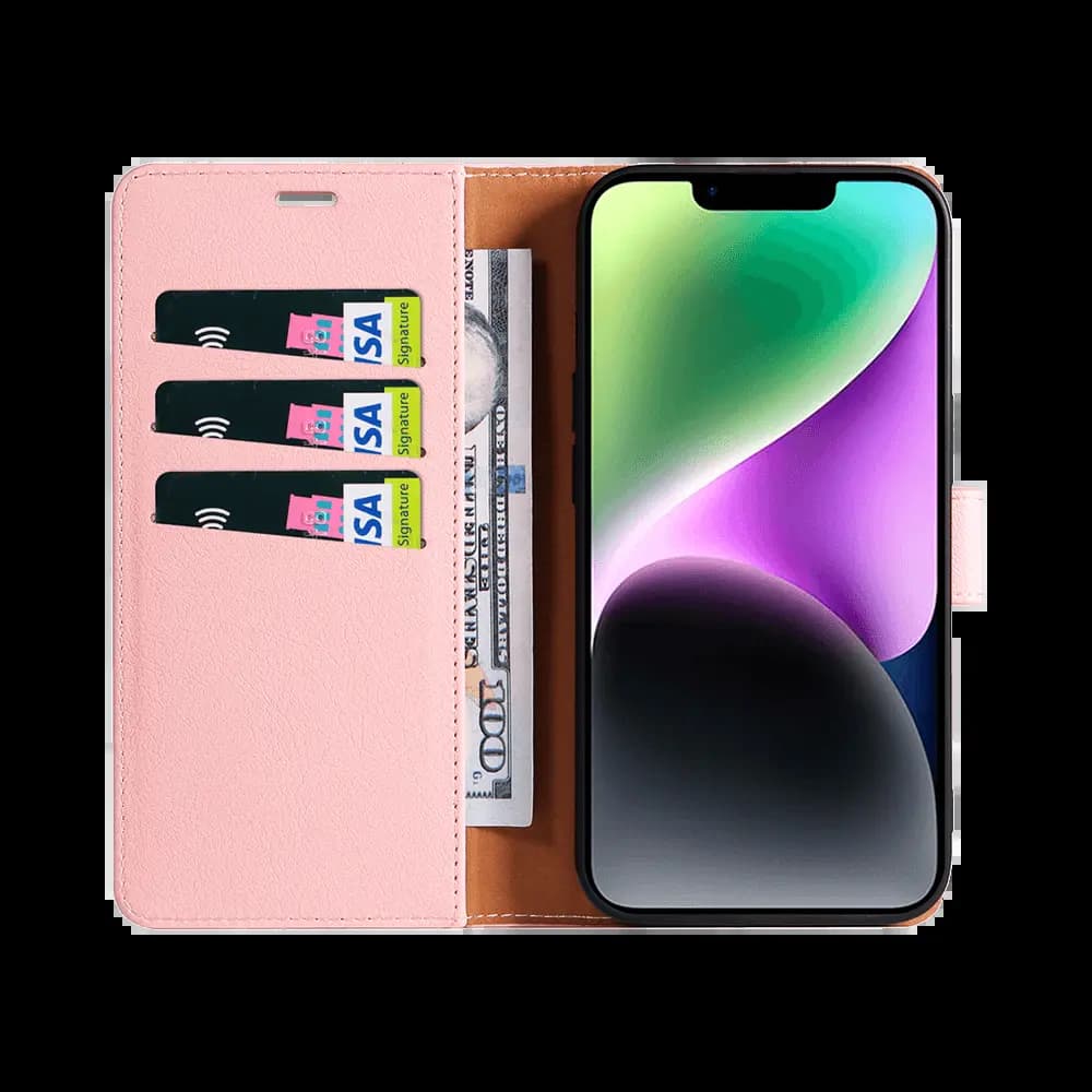 Housse folio anti-RFID iPhone 14 – PROTECT IP011 Rose - Vue 4