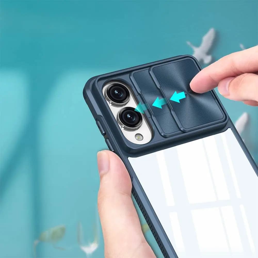 Coque avec cache caméra – Samsung Galaxy S25 Edge – PROTECT IE027 Bleu Marine - Vue 12