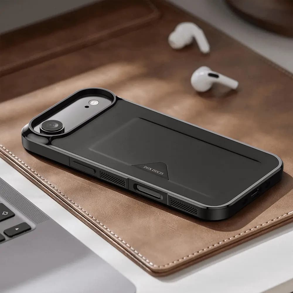  Coque de protection antichoc iPhone Air avec porte-carte intégré - Dux Ducis Pocard Noir - Vue 13