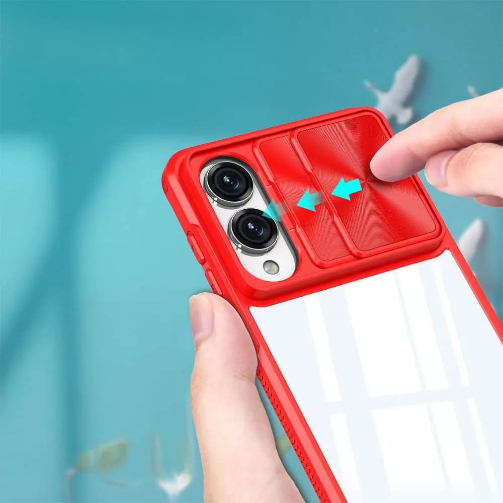 Coque avec cache caméra – Samsung Galaxy S25 Edge  – PROTECT IE027 Rouge  - Vue 12