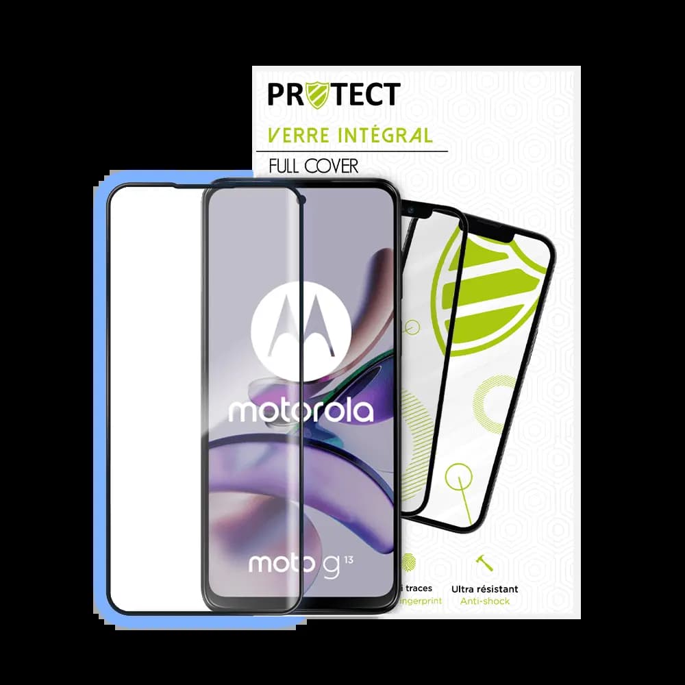 Verre trempé intégral 5D 9H – protection écran Motorola Moto G13 – PROTECT Noir - Vue 24