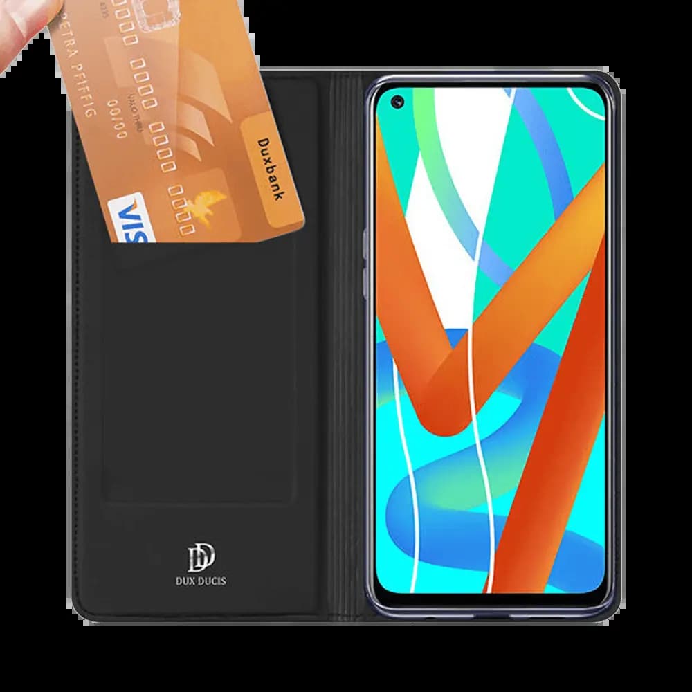 Housse folio Google Realme 8 5G porte-carte – Dux Ducis Skin Pro Noir - Vue 3