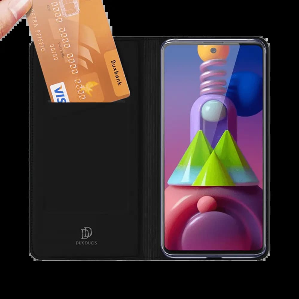 Housse folio Samsung Galaxy M51 porte-carte – Dux Ducis Skin Pro Noir - Vue 3